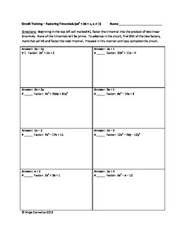 33 Factoring Quadratic Trinomials Worksheet - Notutahituq Worksheet