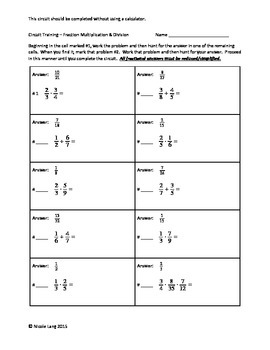 Preview of Circuit Training - Multiplication & Division of Fractions Review