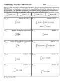 Circuit Training - Properties of Definite Integrals (calculus)