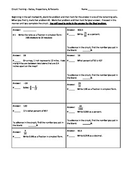 Preview of Circuit Training - Ratios, Proportions, and Percents