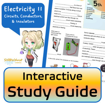 Preview of Circuits, Conductors, Insulators - Florida Science Interactive Study Guide