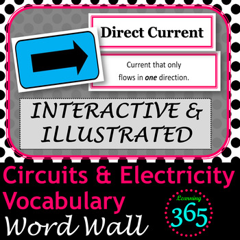 Preview of Circuits & Electricity Vocabulary Interactive Word Wall