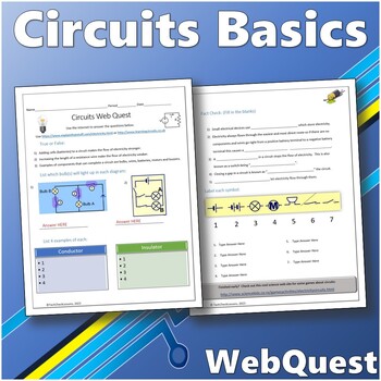 Preview of Circuits Webquest | Editable Digital Science Activity