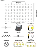 Series & Parallel Circuits Activity Word Search: Electrici