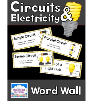 Preview of Circuits and Electricity: Science Vocabulary Word Wall