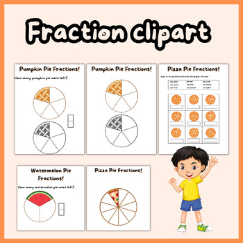 Preview of Circular Food Fractions Clipart Bundle