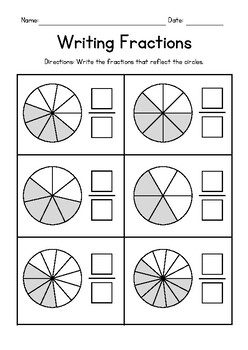 Preview of Circular Fractions - Reading & Writing & Activities FREEBIE