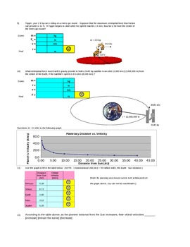 Physics - Circular Motion Worksheet - Interactive .xls Worksheet by