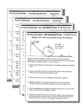 Circular Motion And Centripetal Force Bundle 4 Worksheets At 30 Discount