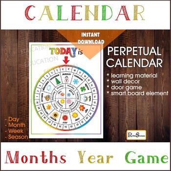 Preview of Circular Perpetual calendar, 4 wheels, spinners - DIY project -