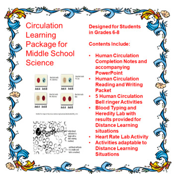 Preview of Circulation Learning Package for Middle School Science (Distance Learning)