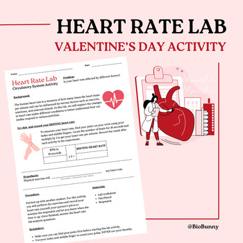Preview of Circulatory System Heart Rate Lab | Valentine's Day Activity