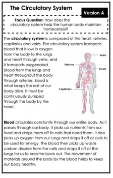 Preview of Circulatory System Leveled Text Set Booklets