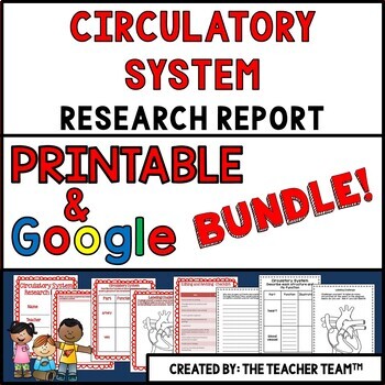 Preview of Circulatory System Report Printable and Google Slides Bundle
