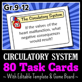 Circulatory System - Task Cards with Game Board {Editable Template}