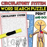 Circulatory System Word Search Puzzle Body Systems Science