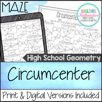 Preview of Circumcenter Worksheet - Maze Activity