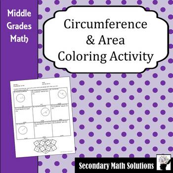 Preview of Circumference & Area Coloring Activity