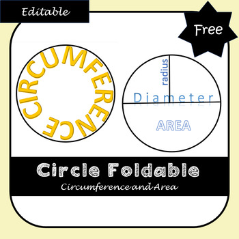 Preview of Circumference/Area Interactive Notebook Foldables *Editable