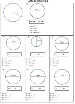Circumference & Area of Circles - 8 worksheets with Answers | TpT