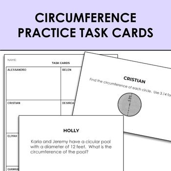 Preview of Circumference Practice Task Cards