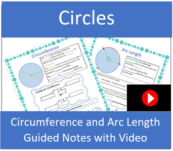 Preview of Circumference and Arc Length Guided Notes with Video