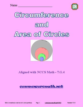 Preview of Circumference and Area of Circles - 7.G.4