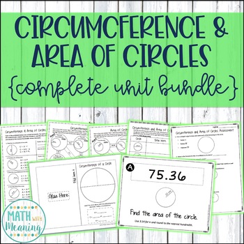 Preview of Circumference and Area of Circles Complete Unit Bundle - 7.G.B.4 Aligned
