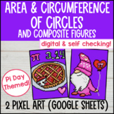 Circumference and Area of Circles Digital Pixel Art | Comp