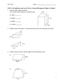 Circumference and Area of Circles, Volume of Rectangular P