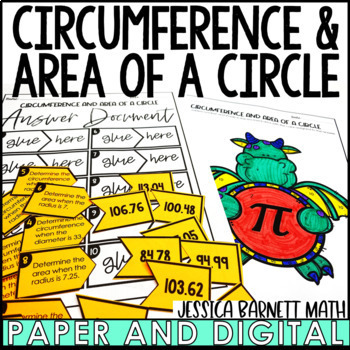 Preview of Circumference and Area of a Circle Activity and Worksheet Bundle Pi Day