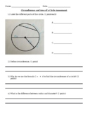 Circumference and Area of a Circle Test