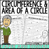 Circumference and Area of a Circle Worksheet Mistory Lib Pi Day