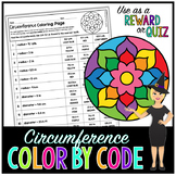 Circumference of Circles Common Core Math Color By Number or Quiz