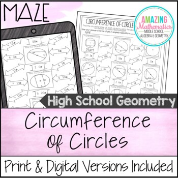 Preview of Circumference of Circles Maze - Using Inscribed & Circumscribed Polygons