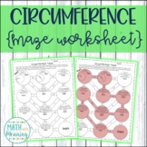 Circumference of Circles Maze Worksheet Activity - Aligned