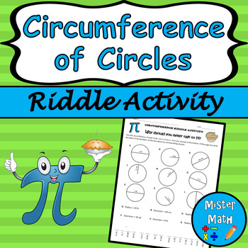 Preview of Circumference of Circles Riddle Activity