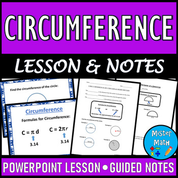 Preview of Circumference PowerPoint & Guided Notes BUNDLE