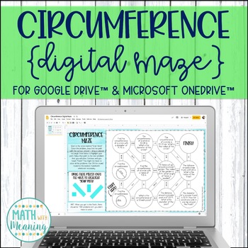 Preview of Circumference of a Circle DIGITAL Maze for Google Drive Distance Learning