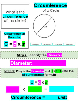 Preview of Circumference of a Circle Worksheet