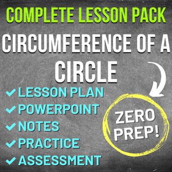 Preview of Circumference of a Circle Worksheet Complete Lesson (NO PREP, KEYS, SUB PLAN)