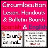 Circumlocution Lesson, Handout & Bulletin Boards - Spanish