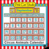 Carnival Theme Editable Calendar Display - Circus Animals 
