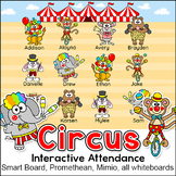 Circus Animals Theme Attendance Chart with Lunch Count - I