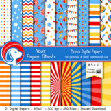 Circus Big Top Printable Paper / Carnival Digital Scrapbook Paper