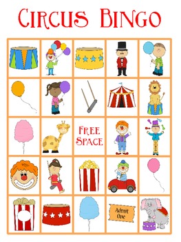 Circus Bingo FREEBIE by Kay Rose | Teachers Pay Teachers
