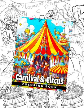 Preview of Circus & Carnival Coloring Pages (PDF Printables)