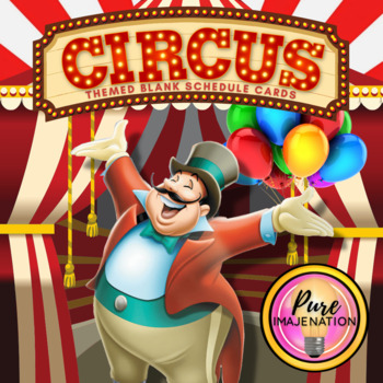 Preview of Circus Carnival Themed Editable Schedule & Subject Pocket Chart Cards