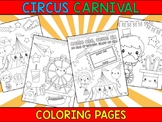 Circus Carnival and Birthday Party Coloring Pages 