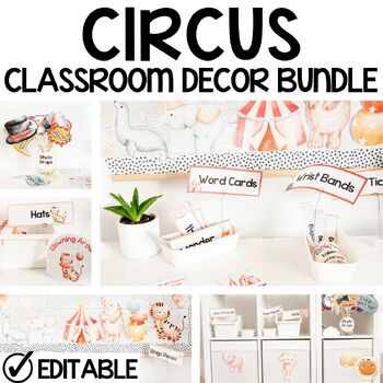 Preview of Circus Classroom Decor Bundle, Room Transformation, Posters, Editable